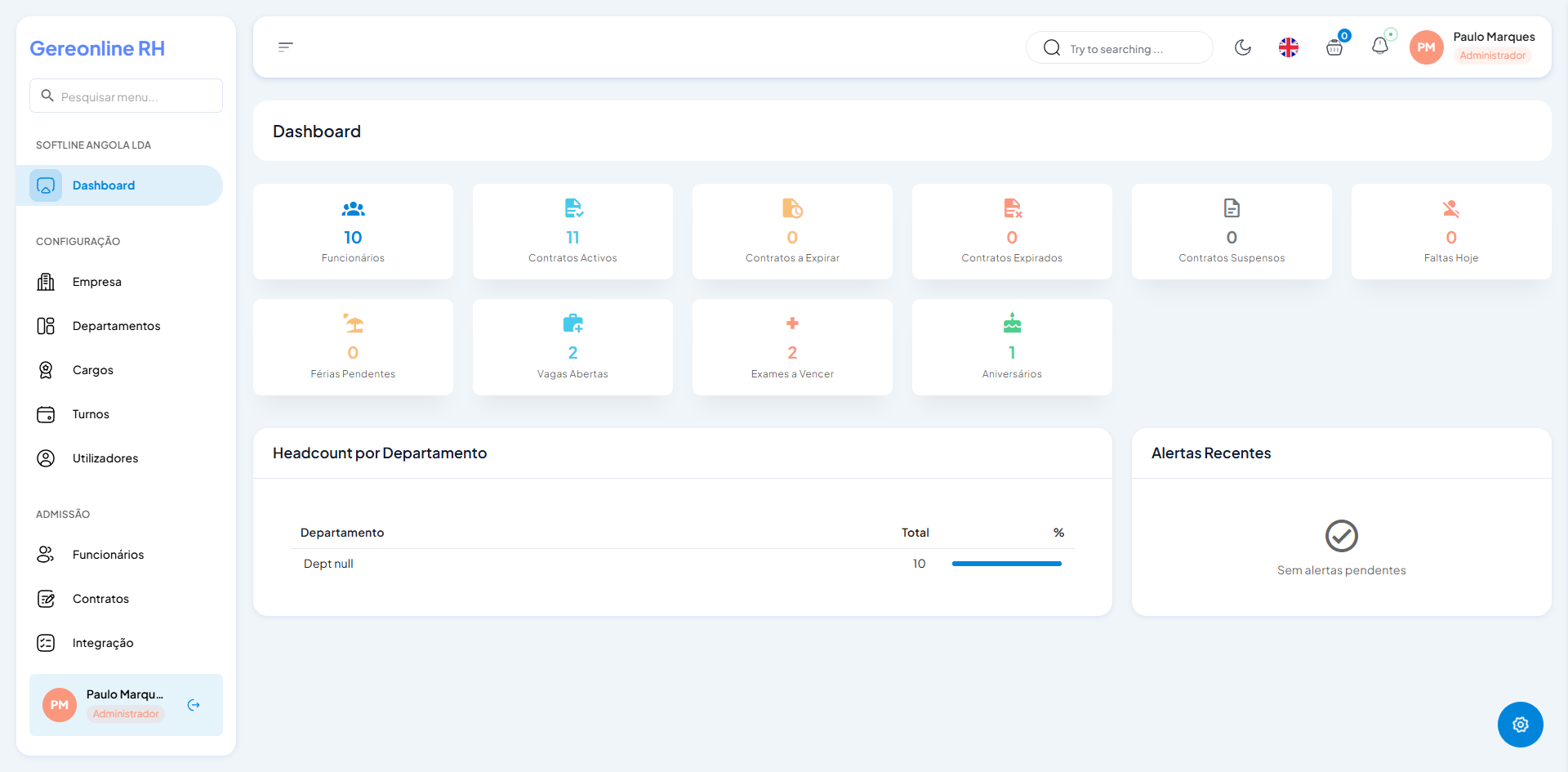 Dashboard — GereOnline RH